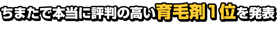 ちまたで本当に評判の高い育毛剤1位を発表